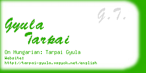 gyula tarpai business card